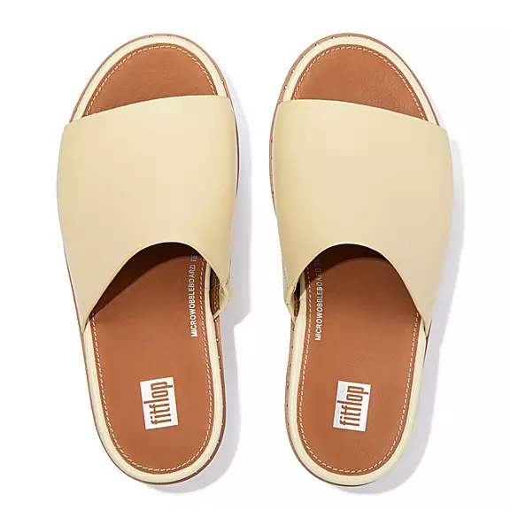 FitFlop ELOISE Espadrillos Læder Wedge Badesandaler Gul | 53309493