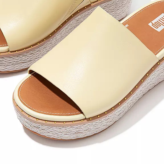 FitFlop ELOISE Espadrillos Læder Wedge Badesandaler Gul | 53309493