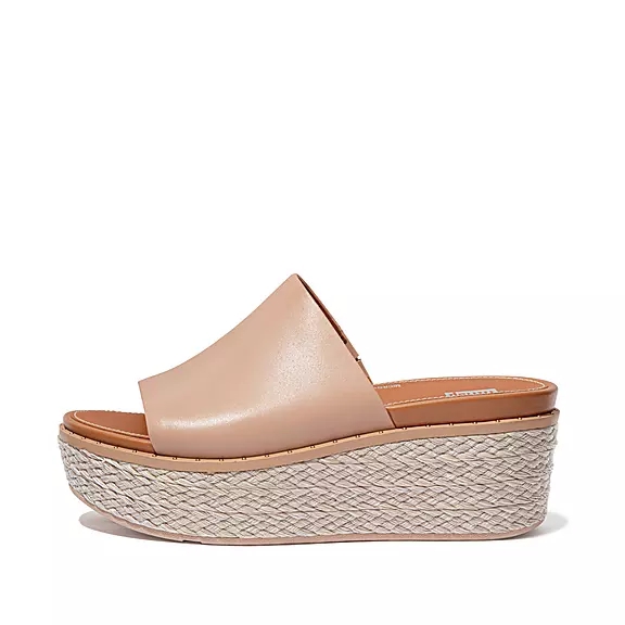 FitFlop ELOISE Espadrillos Læder Wedge Badesandaler Beige | 66918245