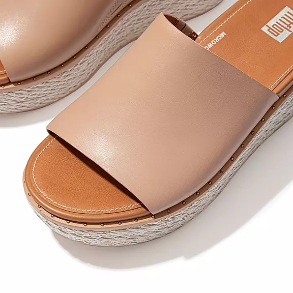 FitFlop ELOISE Espadrillos Læder Wedge Badesandaler Beige | 66918245