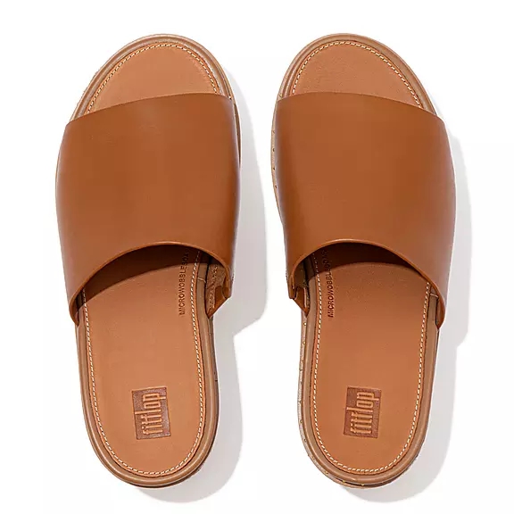 FitFlop ELOISE Espadrillos Læder Wedge Plateau Sandaler LyseBrune | 31144700