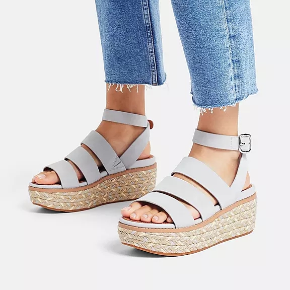 FitFlop ELOISE Espadrillos Ruskind Kilehæl Sandaler Grå | 46093134