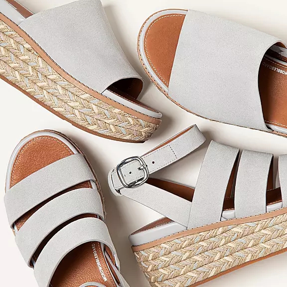 FitFlop ELOISE Espadrillos Ruskind Kilehæl Sandaler Grå | 46093134