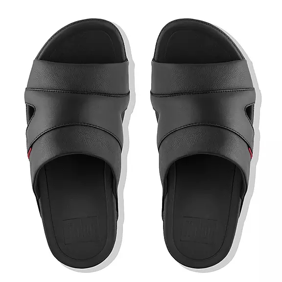 FitFlop FREEWAY Læder Pool Badesandaler Sort | 76424873