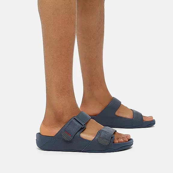 FitFlop GOGH MOC Adjustable Læder Badesandaler Mørkeblå | 48753790