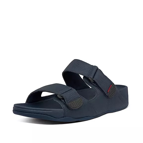 FitFlop GOGH MOC Adjustable Læder Badesandaler Mørkeblå | 48753790