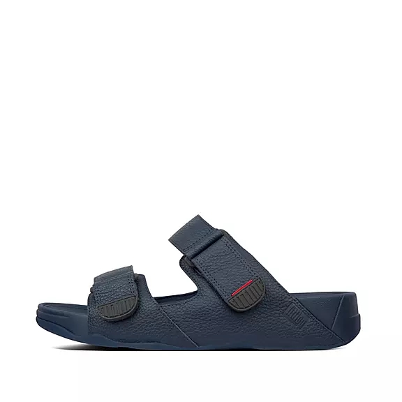 FitFlop GOGH MOC Adjustable Læder Badesandaler Mørkeblå | 48753790