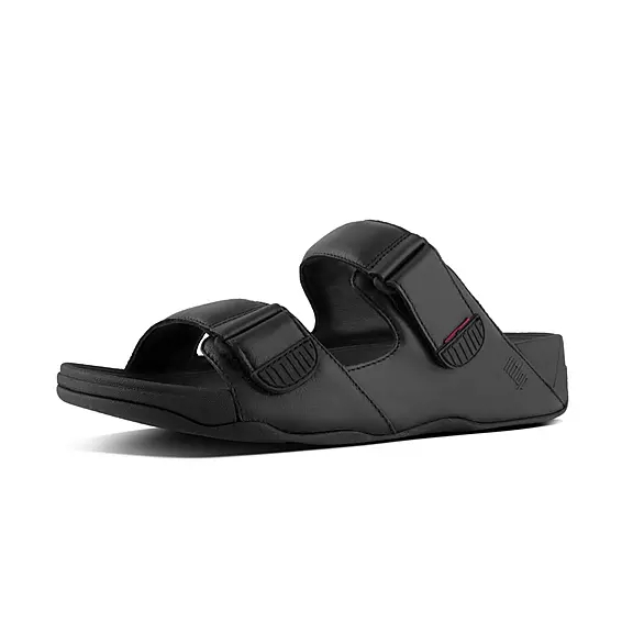 FitFlop GOGH MOC Adjustable Læder Badesandaler Sort | 95881437