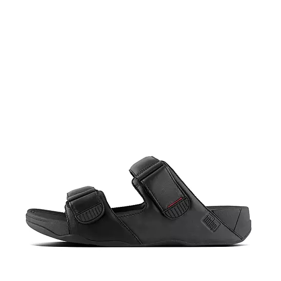 FitFlop GOGH MOC Adjustable Læder Badesandaler Sort | 95881437