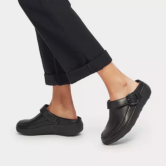 FitFlop GOGH PRO Superlight Læder Træsko Sort | 55154321