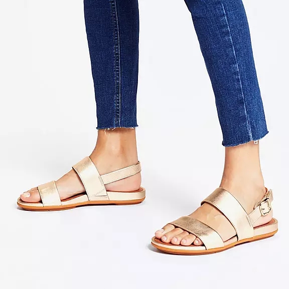 FitFlop GRACIE Læder Sandaler Med Rem Guld | 62210103