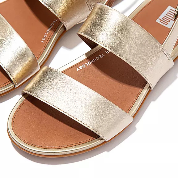 FitFlop GRACIE Læder Sandaler Med Rem Guld | 62210103