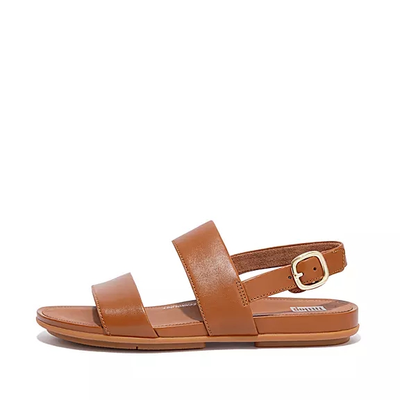 FitFlop GRACIE Læder Sandaler Med Rem LyseBrune | 32665426