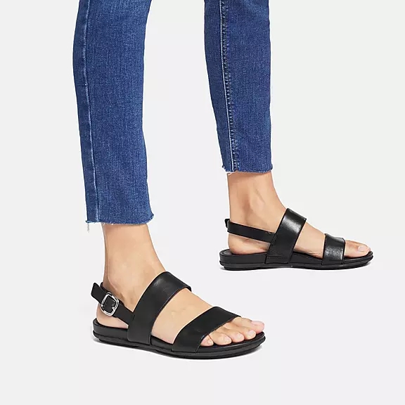 FitFlop GRACIE Læder Sandaler Med Rem Sort | 11436366