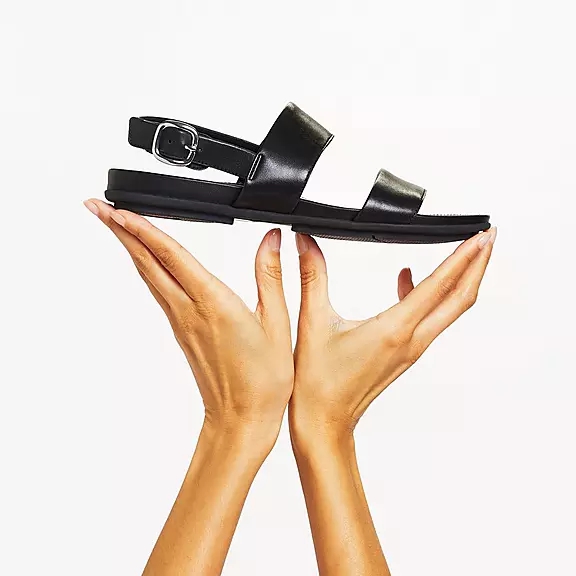 FitFlop GRACIE Læder Sandaler Med Rem Sort | 11436366