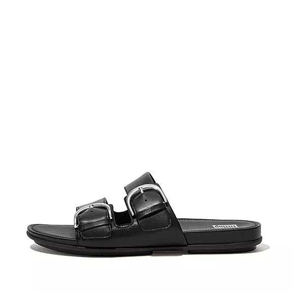 FitFlop GRACIE Přezkou Læder Badesandaler Sort | 15159348