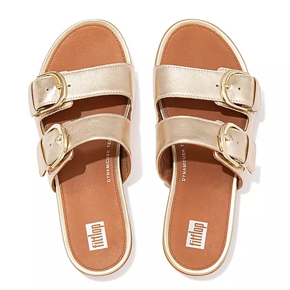 FitFlop GRACIE Přezkou Læder Badesandaler Guld | 76884313