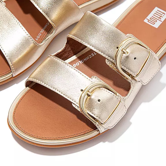 FitFlop GRACIE Přezkou Læder Badesandaler Guld | 76884313