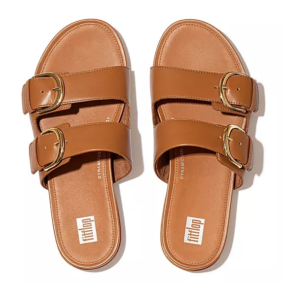 FitFlop GRACIE Přezkou Læder Badesandaler LyseBrune | 91066561