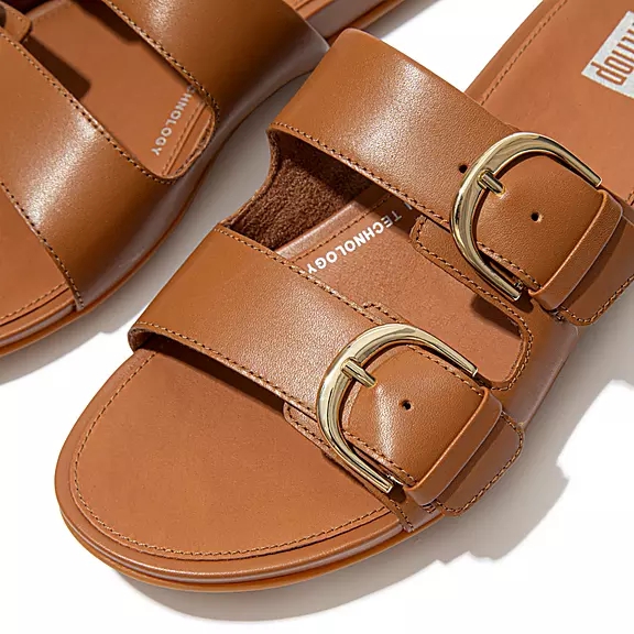 FitFlop GRACIE Přezkou Læder Badesandaler LyseBrune | 91066561