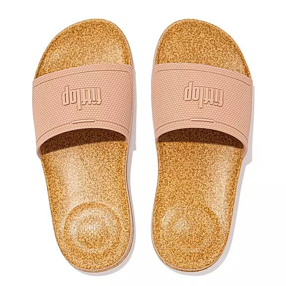 FitFlop IQUSHION Cork-Print Badesandaler Beige | 19768647