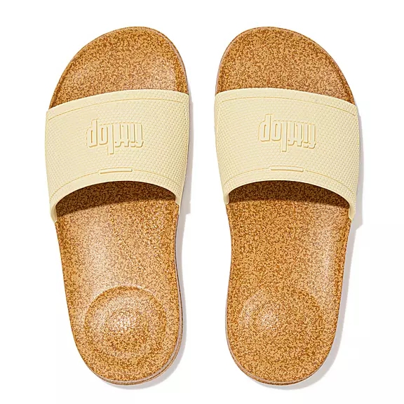 FitFlop IQUSHION Cork-Print Badesandaler Beige | 40760659