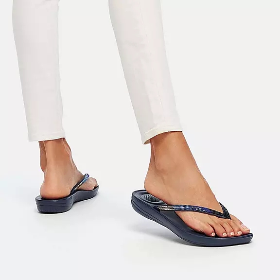 FitFlop IQUSHION Ombré Sparkle Klipklapper Mørkeblå | 15411473
