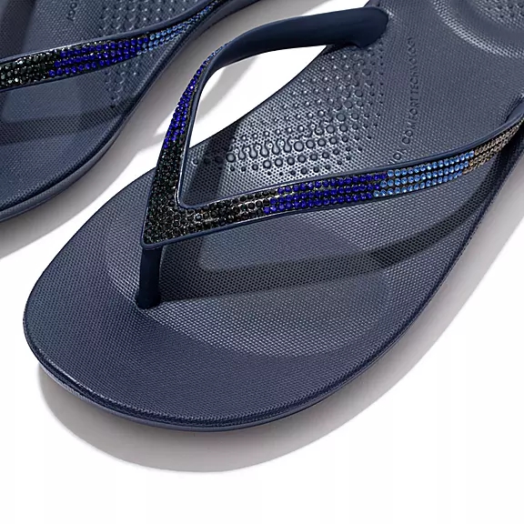 FitFlop IQUSHION Ombré Sparkle Klipklapper Mørkeblå | 15411473