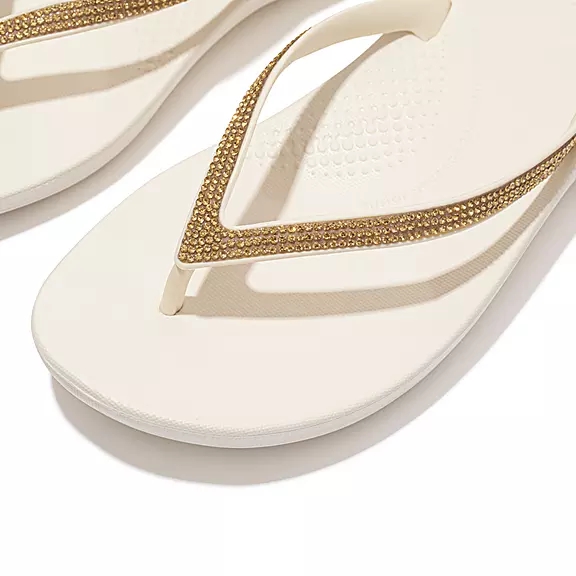 FitFlop IQUSHION Sparkle Ergonomic Klipklapper Hvide | 17769039