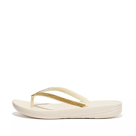 FitFlop IQUSHION Sparkle Ergonomic Klipklapper Hvide | 17769039