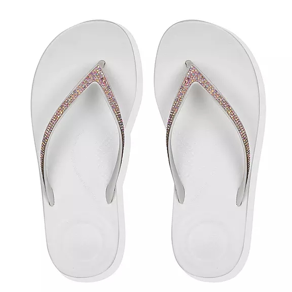 FitFlop IQUSHION Sparkle Ergonomic Klipklapper Hvide | 28583878