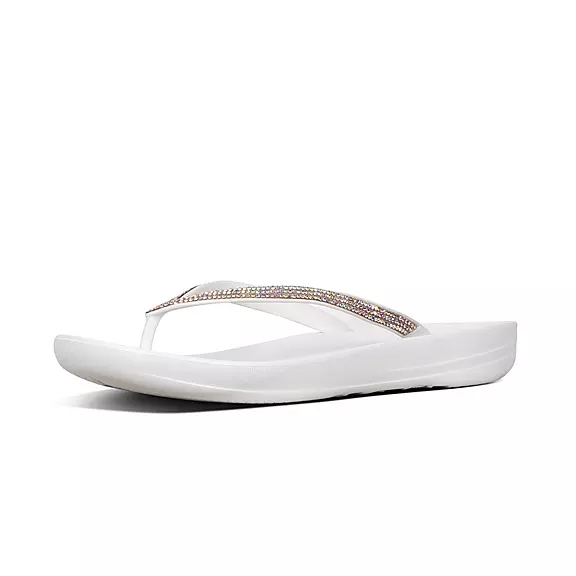 FitFlop IQUSHION Sparkle Ergonomic Klipklapper Hvide | 28583878