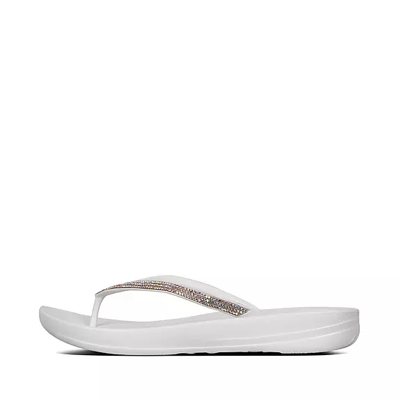 FitFlop IQUSHION Sparkle Ergonomic Klipklapper Hvide | 28583878