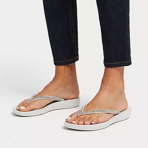 FitFlop IQUSHION Sparkle Ergonomic Klipklapper Grå | 66070635