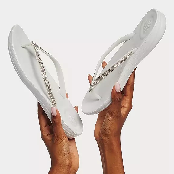 FitFlop IQUSHION Sparkle Ergonomic Klipklapper Grå | 66070635