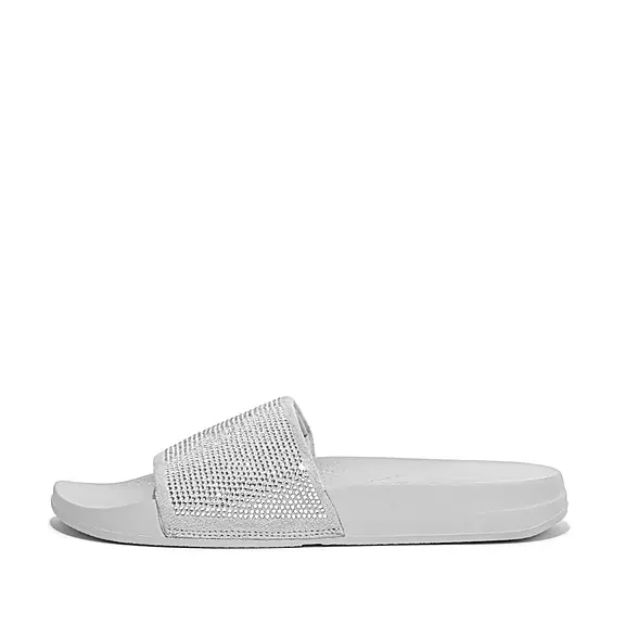 FitFlop IQUSHION Strand-Resistant Crystal Badesandaler Sølv | 44117909