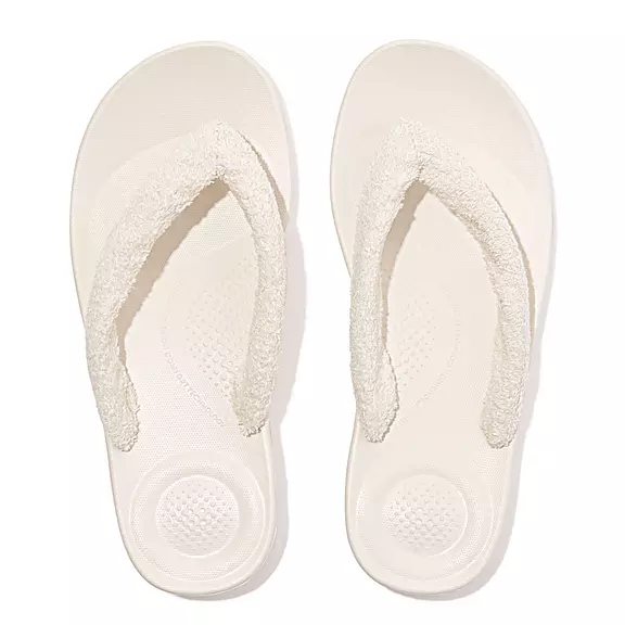 FitFlop IQUSHION Towelling Klipklapper Hvide | 31610870