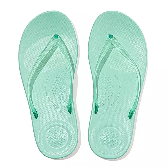 FitFlop IQUSHION Transparent Klipklapper Grøn | 91313050