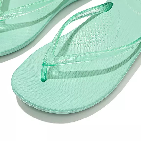 FitFlop IQUSHION Transparent Klipklapper Grøn | 91313050