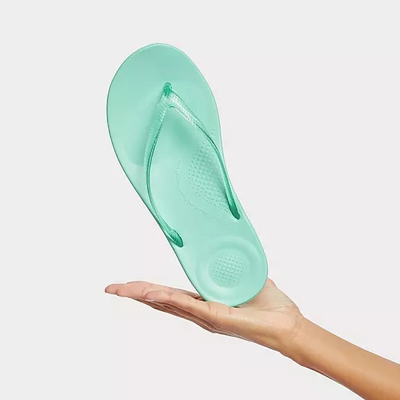 FitFlop IQUSHION Transparent Klipklapper Grøn | 91313050