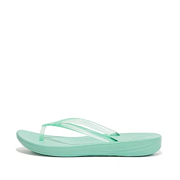FitFlop IQUSHION Transparent Klipklapper Grøn | 91313050