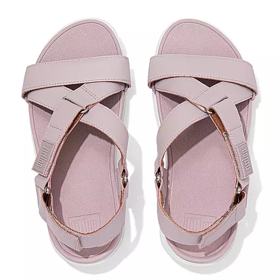 FitFlop LOOSH Læder Cross-Páskové Sandaler LyseLilla | 85960250