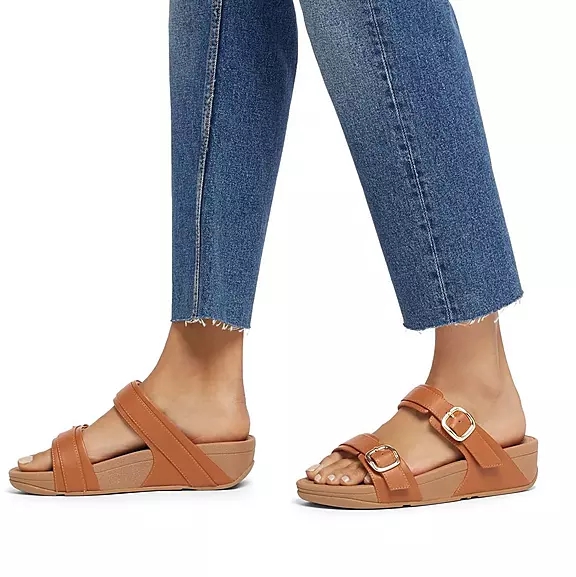 FitFlop LULU Adjustable Læder Sandaler LyseBrune | 10513266