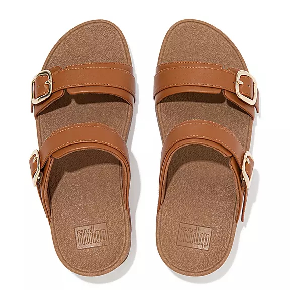FitFlop LULU Adjustable Læder Sandaler LyseBrune | 10513266