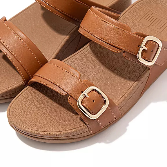 FitFlop LULU Adjustable Læder Sandaler LyseBrune | 10513266