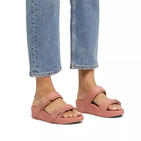FitFlop LULU Adjustable Læder Sandaler Lyserød | 55248093
