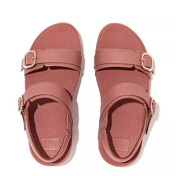 FitFlop LULU Adjustable Læder Sandaler Lyserød | 74477884