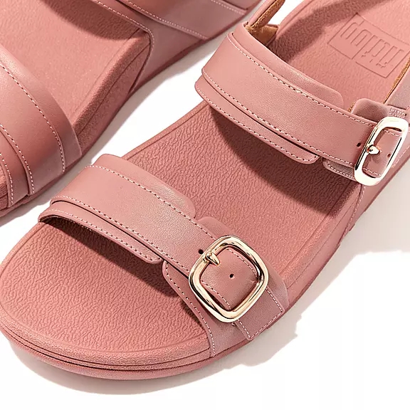 FitFlop LULU Adjustable Læder Sandaler Lyserød | 74477884