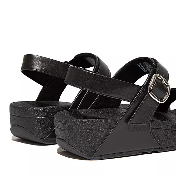 FitFlop LULU Adjustable Læder Sandaler Sort | 91892365