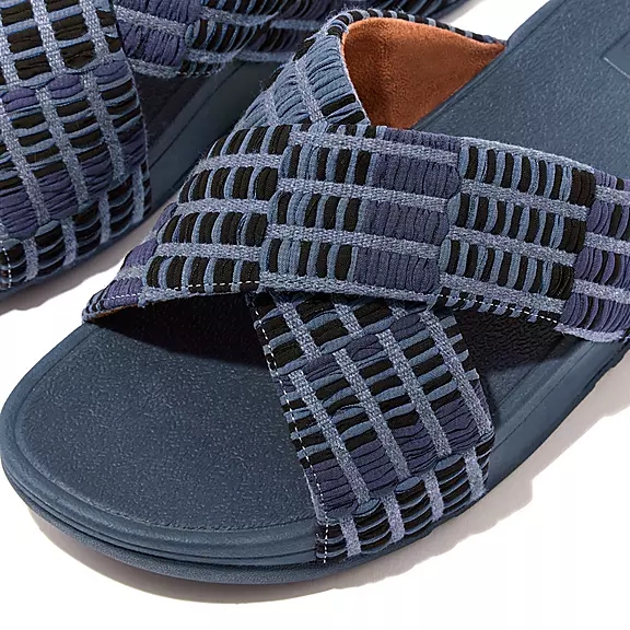 FitFlop LULU Art-Denim Cross Badesandaler Mørkeblå | 66732713